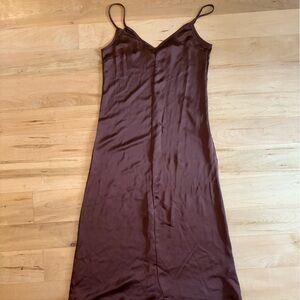 Brown slip dres